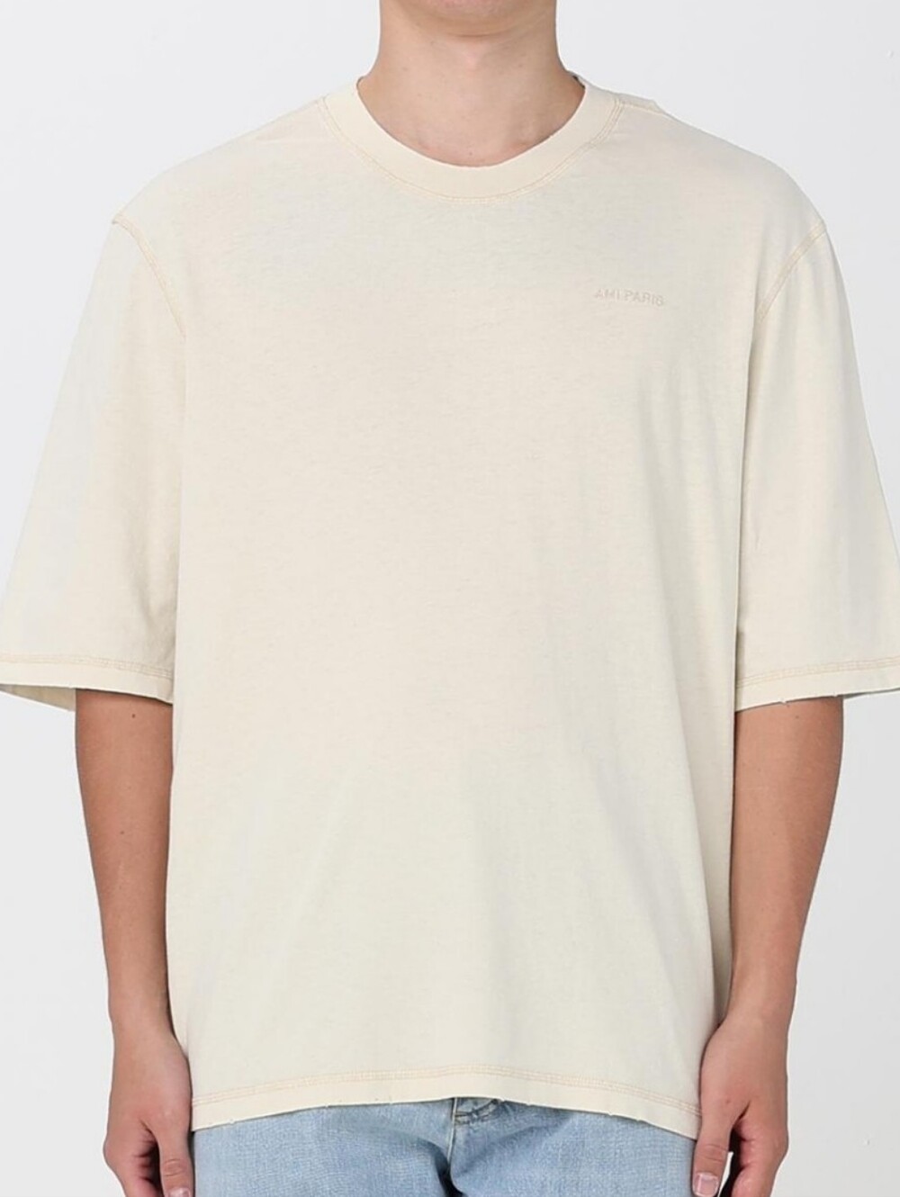 AMI Paris distressed cotton Tshirt Sz L/XL (See Measurements)
